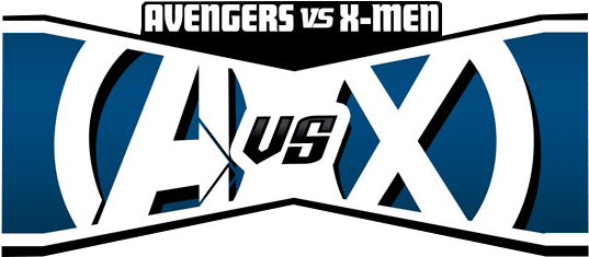 Avengers Vs Xmen - Avengers Vs X Men Logo (539x259), Png Download