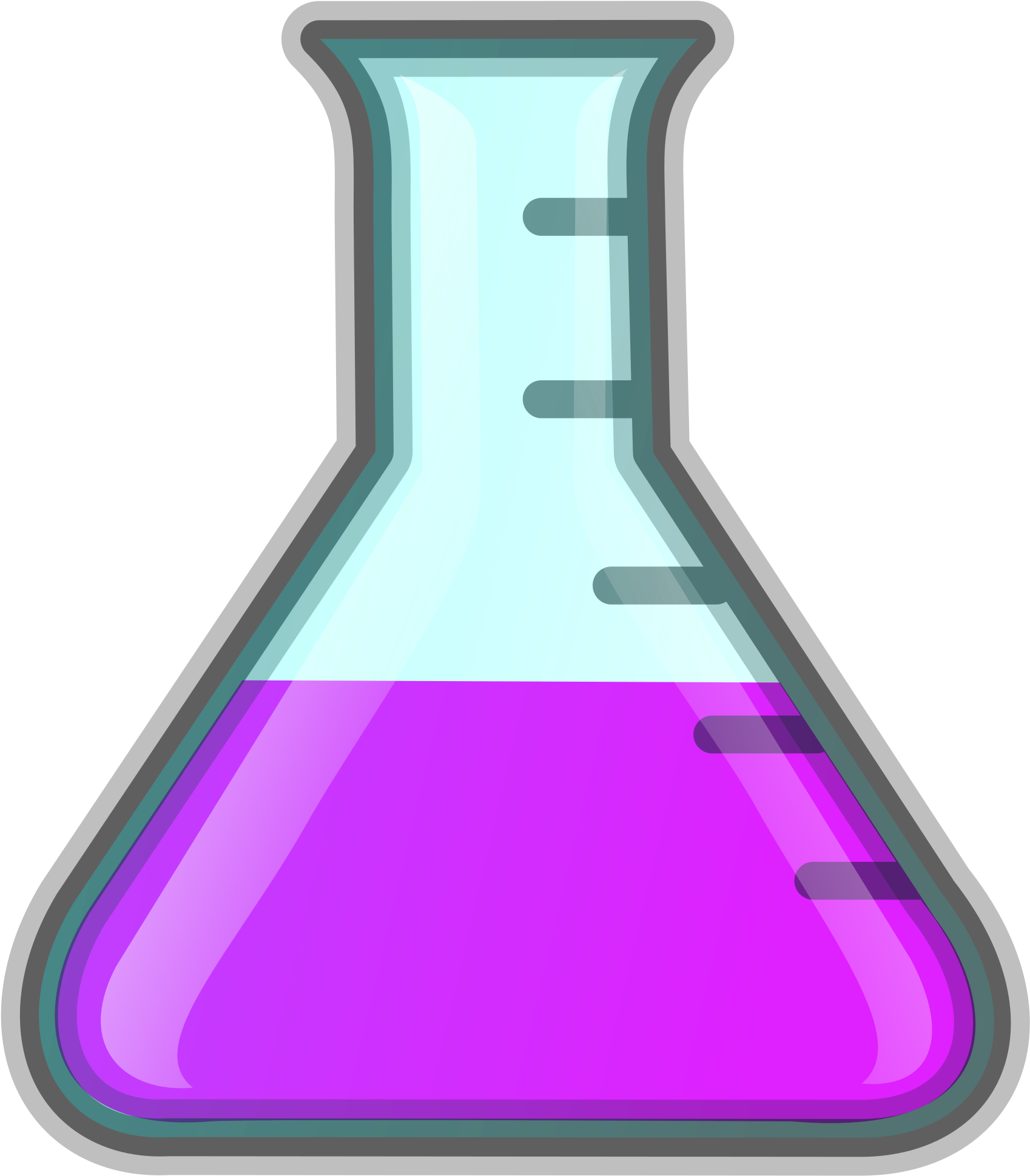 Flask Icon Clip Art - Cartoon Science Bottle (522x596), Png Download