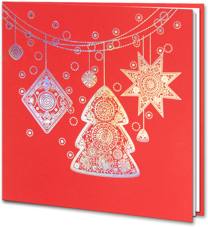 Download Holographic Foil Red Christmas Decorations Christmas Day PNG