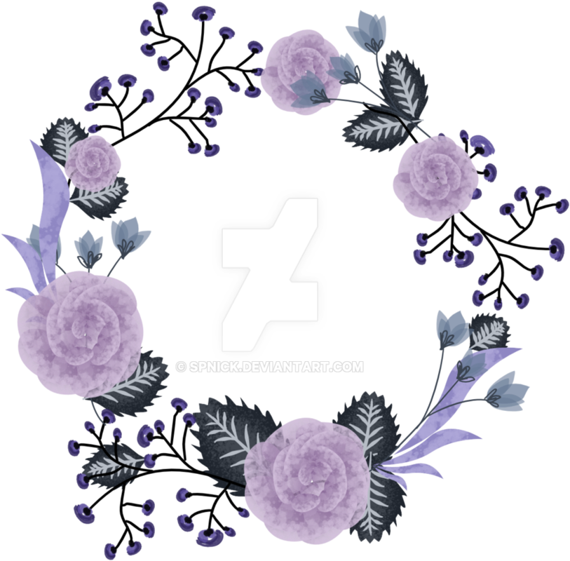 Clip Art Transparent Library Wip By Spnick On Deviantart - Purple Flower Wreath Png (894x894), Png Download