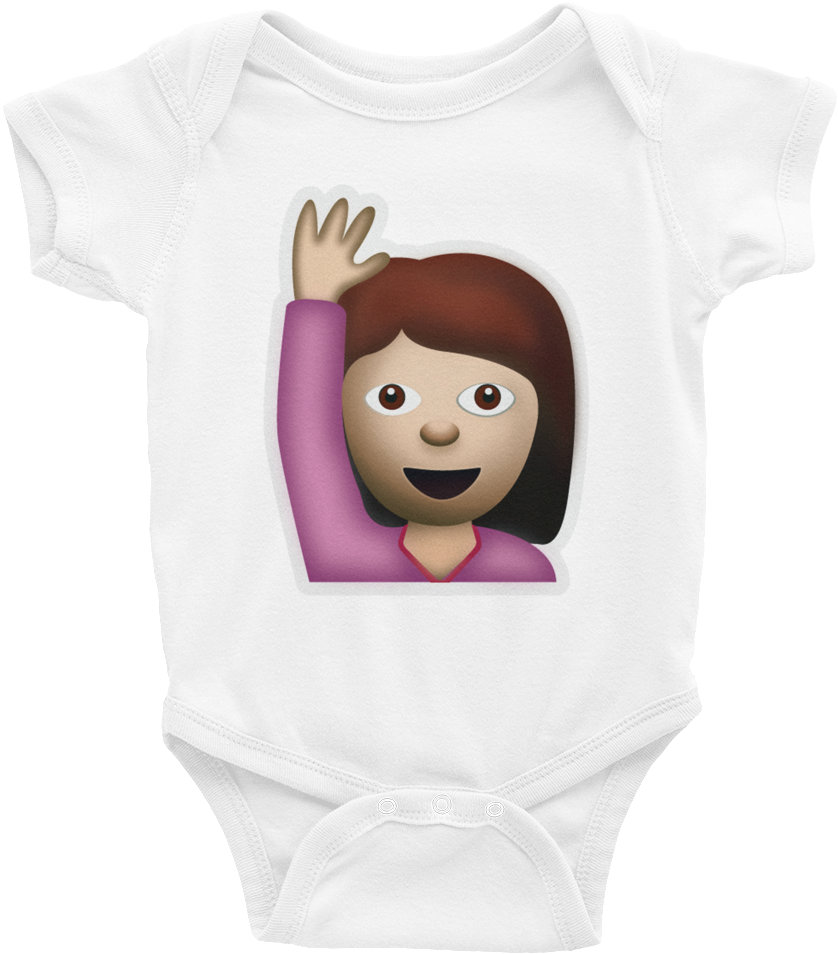 Emoji Baby Short Sleeve One Piece - Happy Person Raising One Hand, Face With Ok Gesture, (1000x1000), Png Download