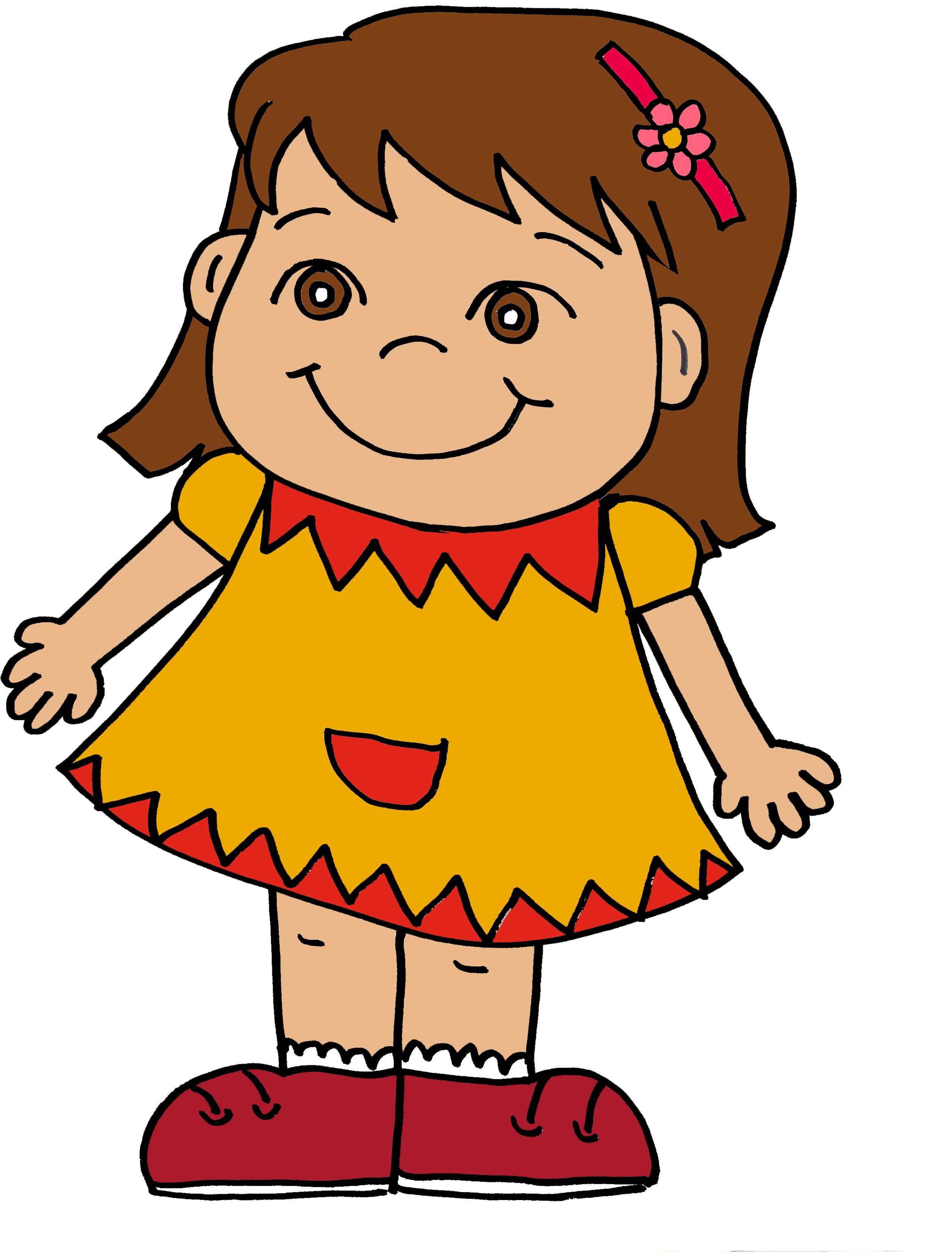 Girl Clipart Happy - Clip Art Picture Of Girl (570x738), Png Download