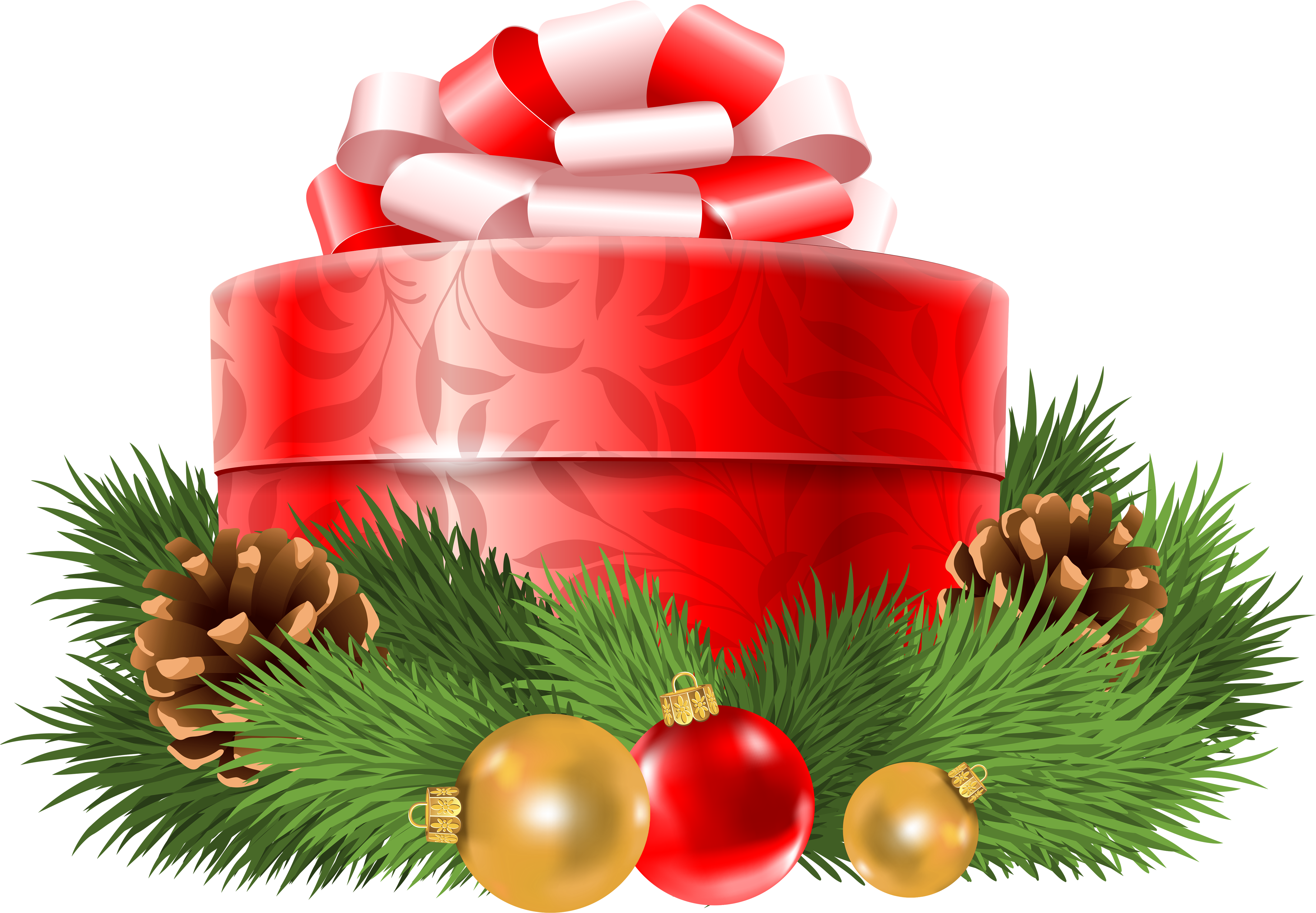 Christmas Red Gift Decor Png Clipart, Is Available - Transparent Christmas Pinterest Png (4931x3788), Png Download