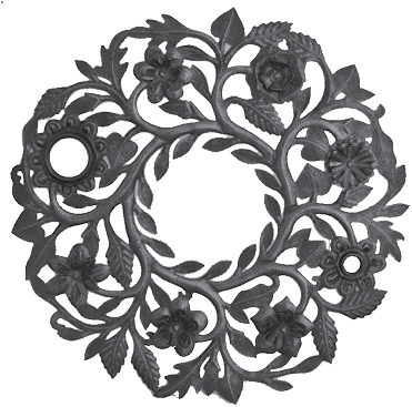 Lid Floral Wreath Metal Art - It's Cactus - Metal Art Haiti Haitian Metal Wall Art (383x370), Png Download