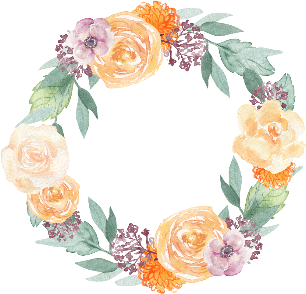 Wreath Flower Flowers Floral Ftesticker Watercolor - Spring Flowers Watercolor Set Free (1074x1024), Png Download