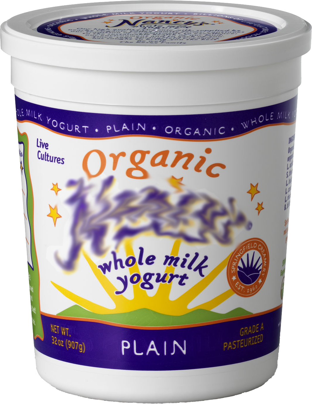 Nancy's Organic Nonfat Yogurt, 32oz (1066x1380), Png Download