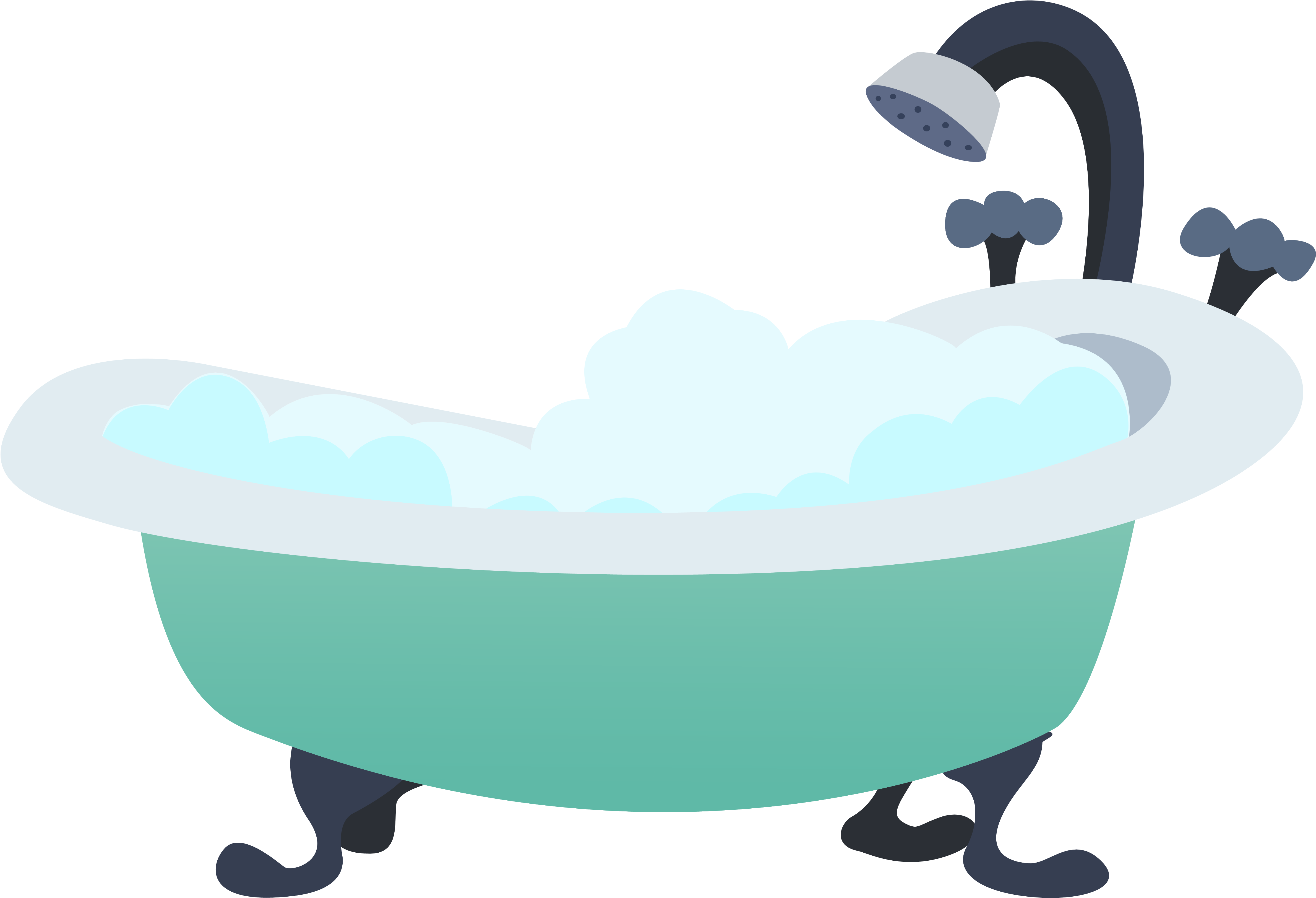 Bathtub Icons Png Png Images - Bathtub Cartoon Png (4819x3317), Png Download