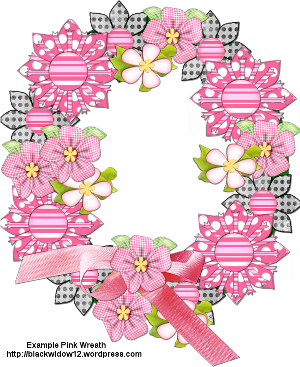 Example Pink Wreath - Wreath (612x792), Png Download