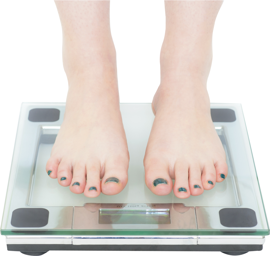 Woman Standing On Bathroom Scale Png Image - Standing On Scales Png (1276x1128), Png Download