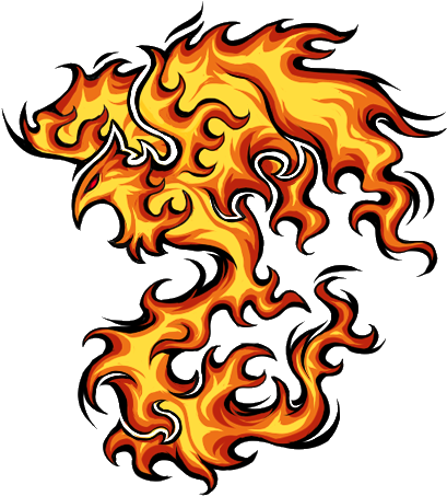 Fire Phoenix Tattoo Design - Fire Tattoo Transparent (450x505), Png Download