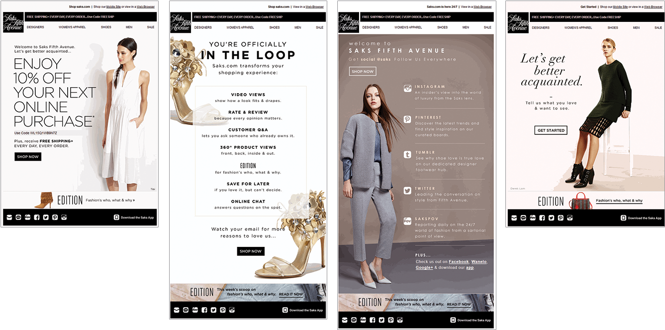 Saks Welcome Series - Welcome Series Email (1342x752), Png Download