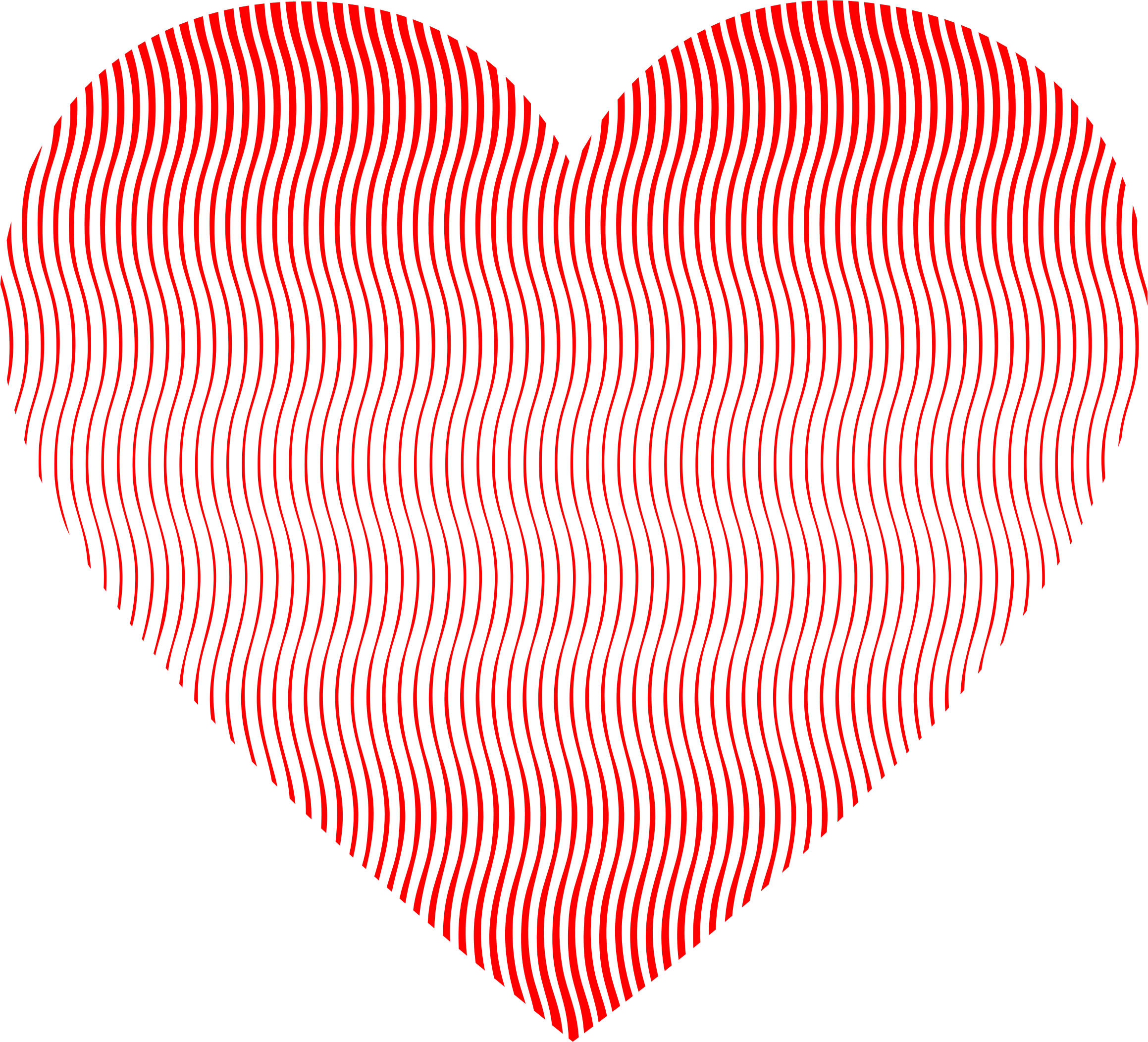 Clipart Transparent Library Wavy Art Big Image Png - Heart Lined Pattern (2318x2104), Png Download