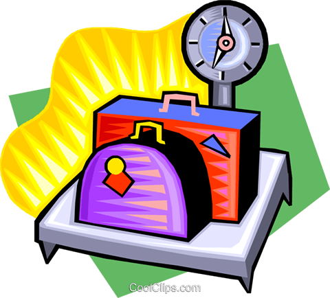 Weight Scale With Luggage Royalty Free Vector Clip - Permalink (480x434), Png Download