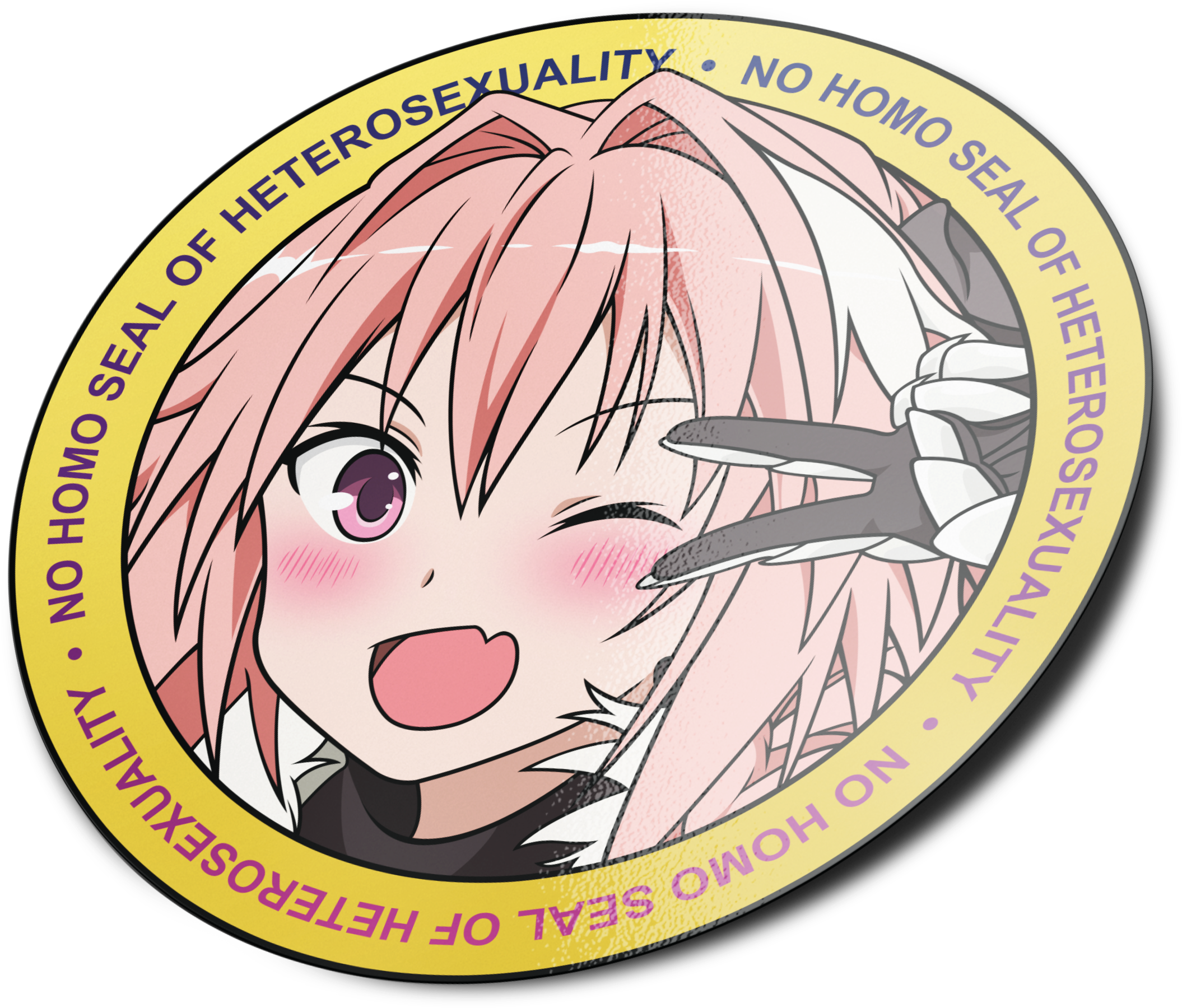 Image Of Astolfo No Homo Patch/ With Or Without Velcro - No Homo (3000x2000), Png Download