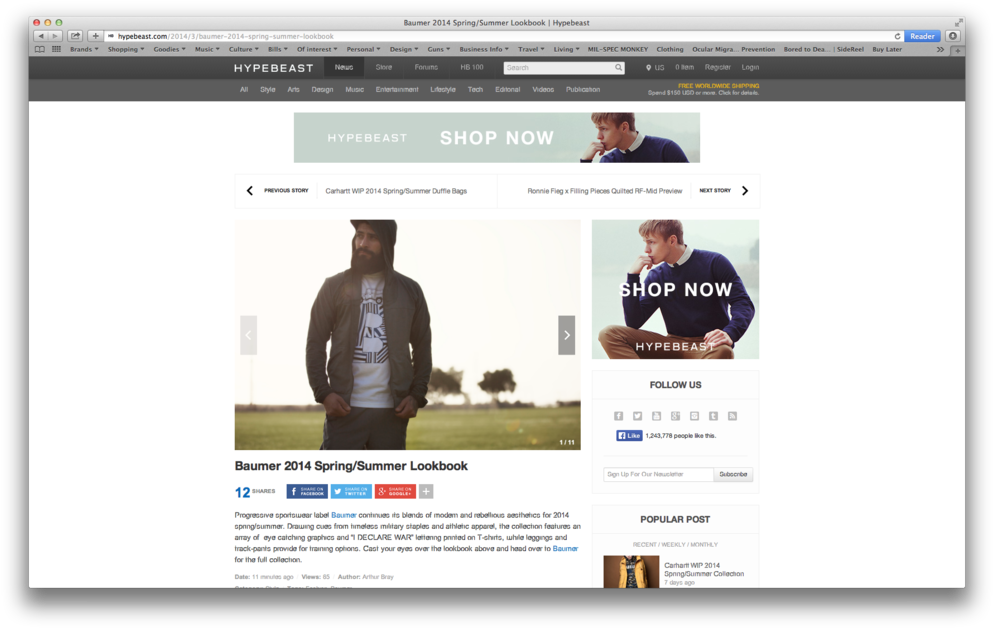 Baumer Look Book Featured On Hypebeast (1000x635), Png Download