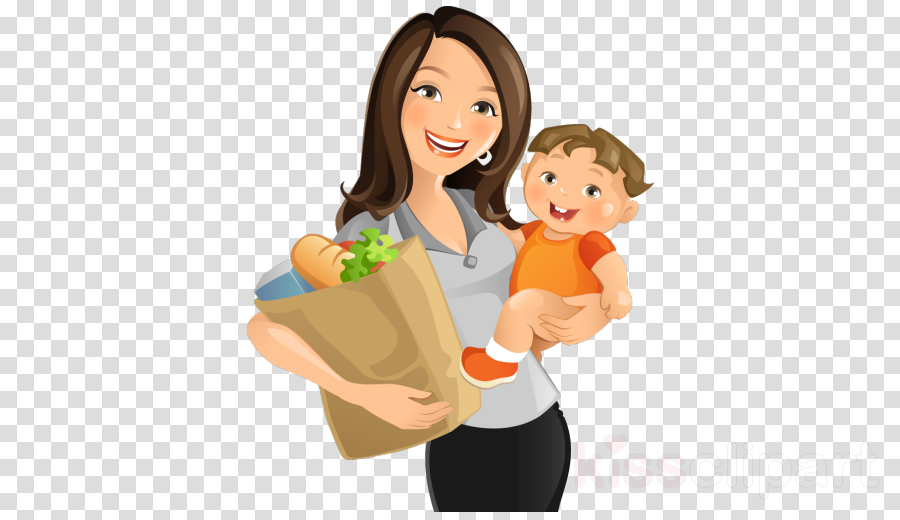 Mom And Son Png Clipart Mother Clip Art - Mother With Baby Clip Art (900x520), Png Download