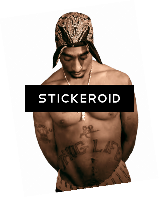 Tupac Shakur Looking Down - Barechested (525x649), Png Download
