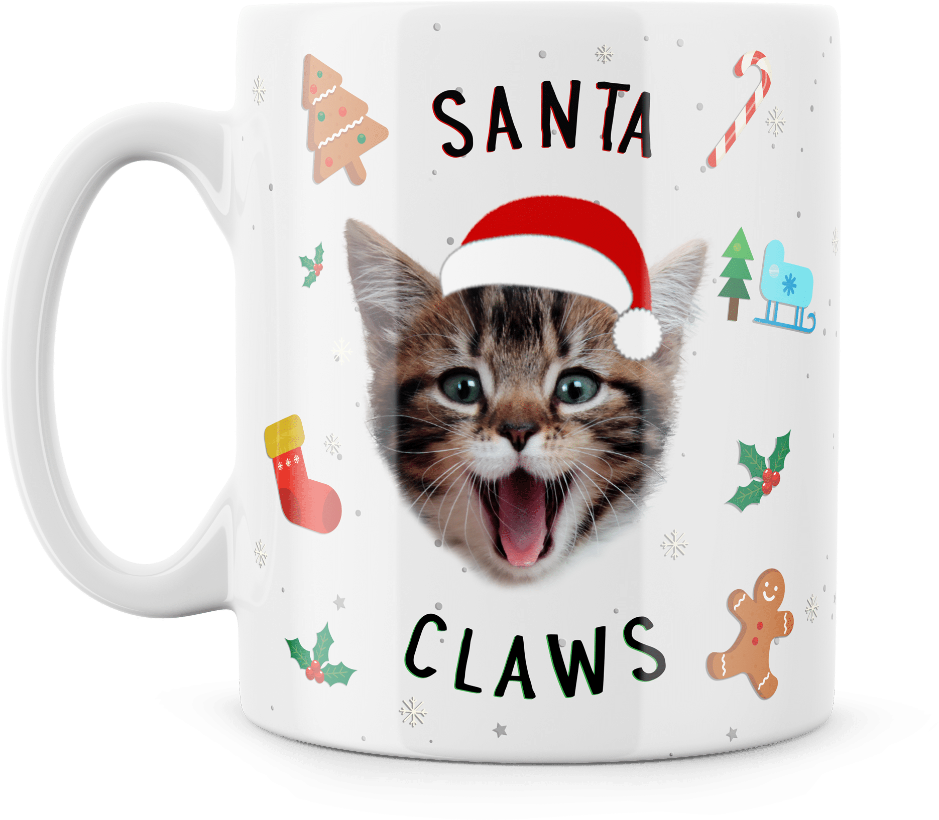 Santa Claws Mug Cat Face - Mee Ing Of Life Punny Animal (2000x2000), Png Download