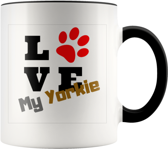 Love My Yorkie Two Toned 11oz Coffee Mug - 37 Years Married (580x580), Png Download