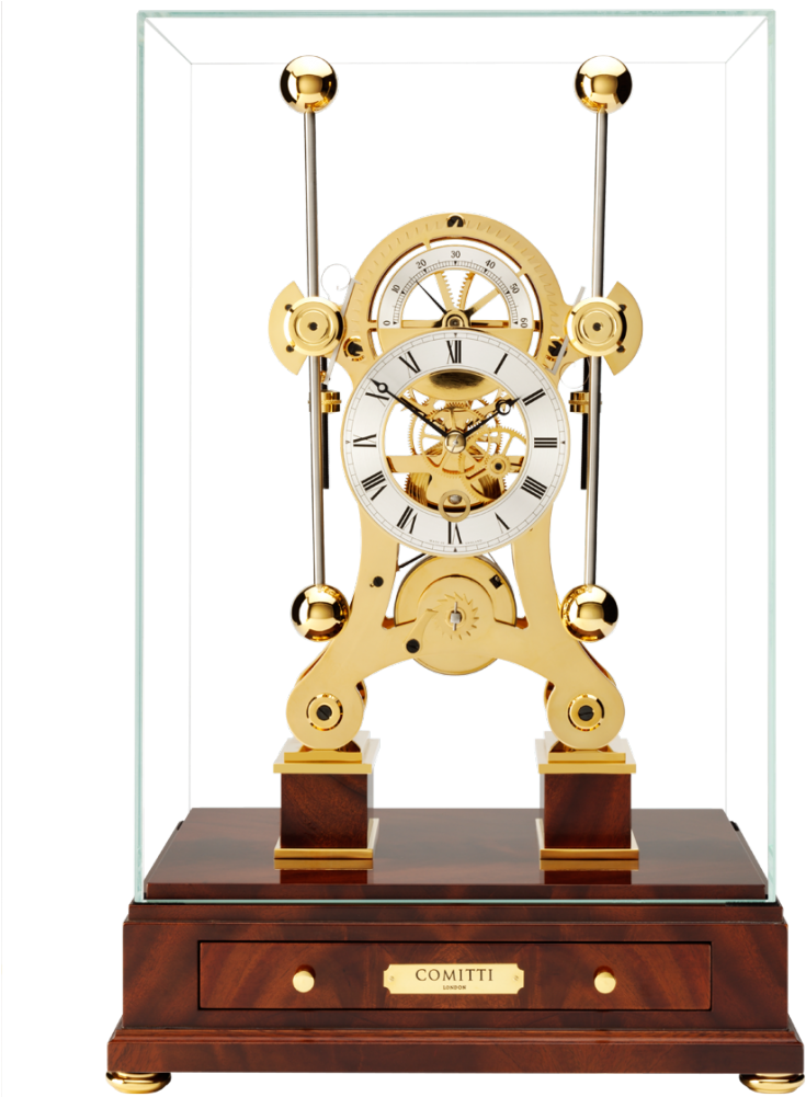 Comitti Gold Plated Navigator Clock (893x1000), Png Download