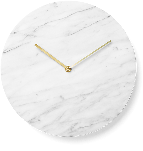 Marble Wall Clock, White - Marble Wall Clock Menu Color: White (600x791), Png Download