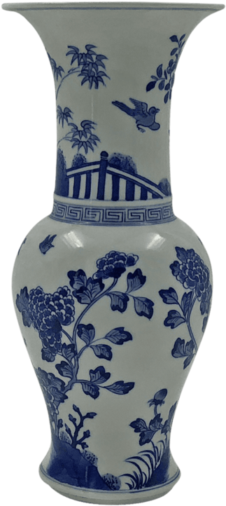 Chinese Blue And White Small Baluster Vase - Vase (900x900), Png Download