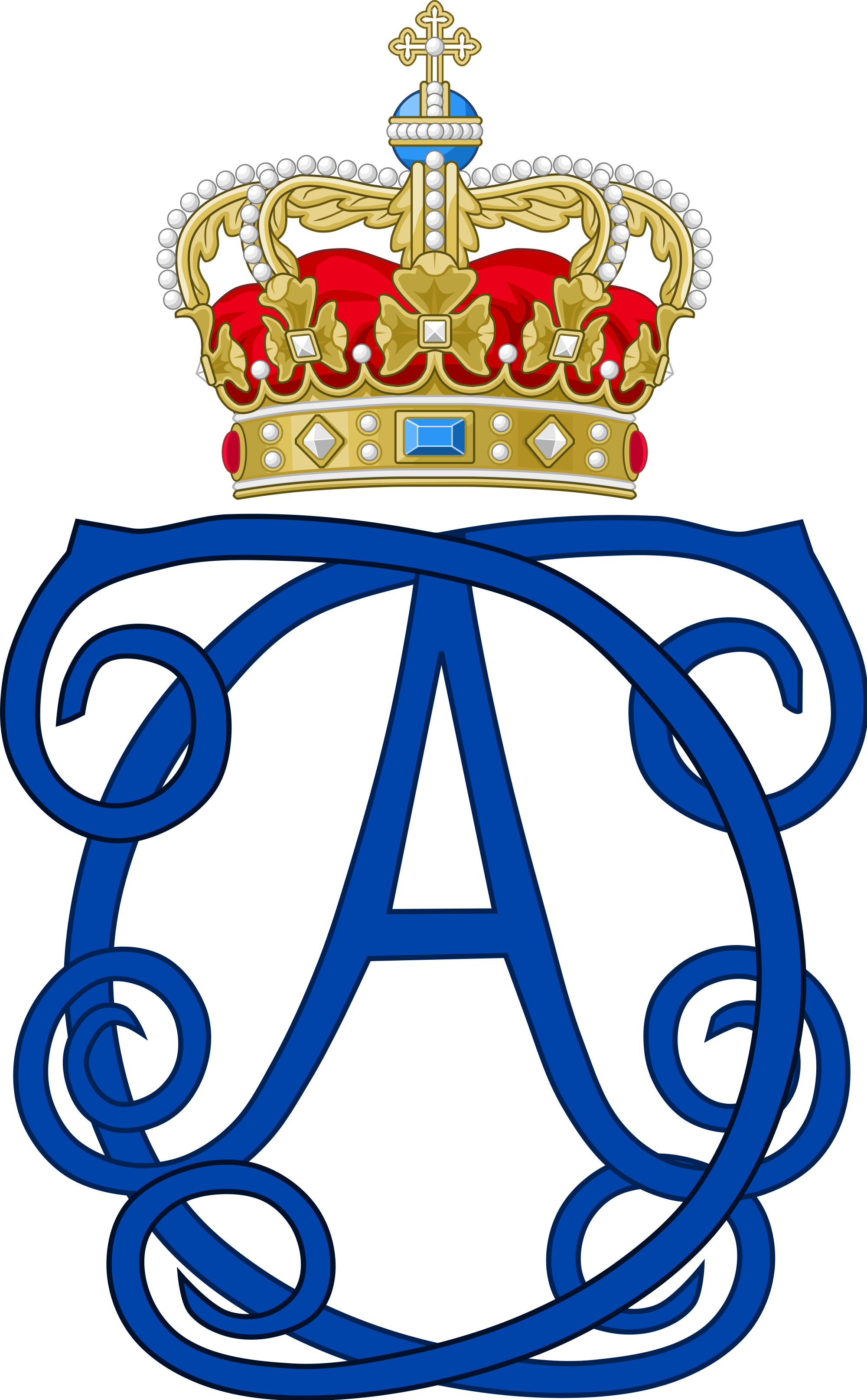 File Of Queen Charlotte Amalie Denmark Svg - Royal Monogram Denmark (2000x3228), Png Download