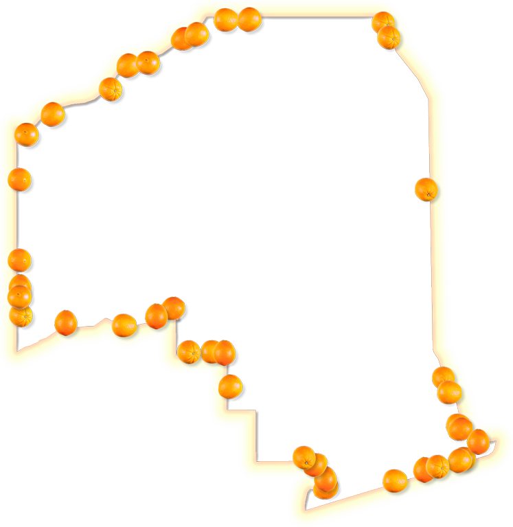 A Map Of Putnam With A Yellow-orange Glow Border And - Circle (747x768), Png Download