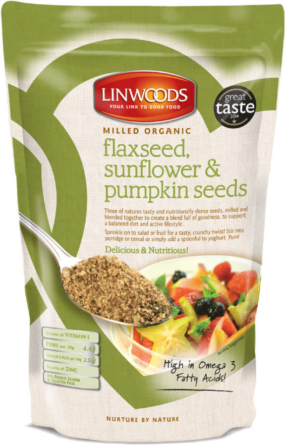 Milled Organic Flaxseed Sunflower Pumpkin Seeds 600×938simon - Linwoods Flaxseed Sunflower Pumpkin Seeds (600x938), Png Download
