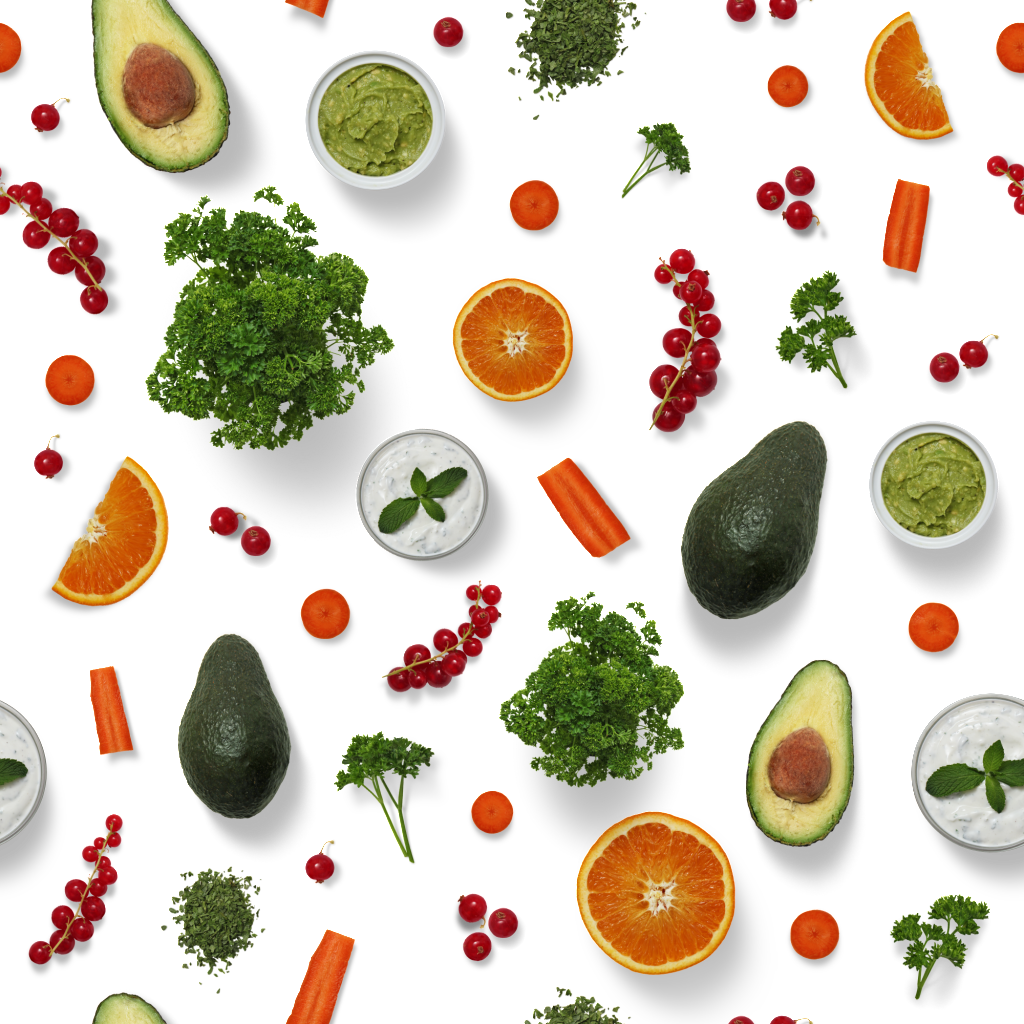 Handpainted Avocado Orange Background Png Transparent - Food (1024x1024), Png Download