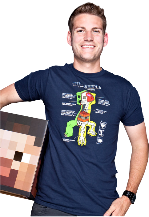 Minecraft - Minecraft T-shirt Creeper Anatomy L (525x700), Png Download