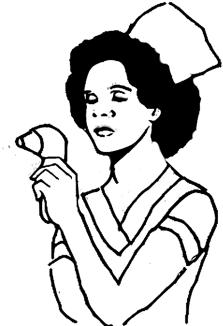 Filipina Nurse Posted Photos With The Dead On Facebook - Outline Pic Of Nurse (541x640), Png Download