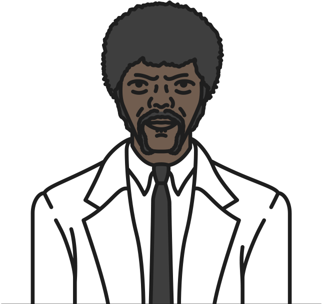 2 Jules Winnfield Pulp Fiction, - Cartoon (698x657), Png Download
