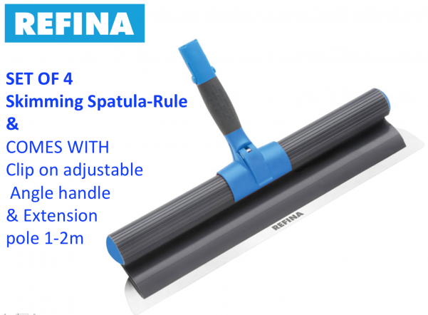 Refina Flexi 4pc 26 20 16 & 12” Superflex Smoothing - Refina 228102 26 Skimming Spatula-rule (600x600), Png Download