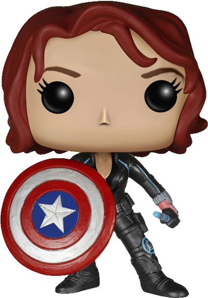 Marvel Black Widow - Black Widow Shield Pop Vinyl (650x650), Png Download