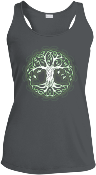 Yggdrasil Tree Ladies Racerback Moisture Wicking Tank - Celtic Tree Of Life Wristlet, Celtic Tree Of Life Wallet, (600x600), Png Download