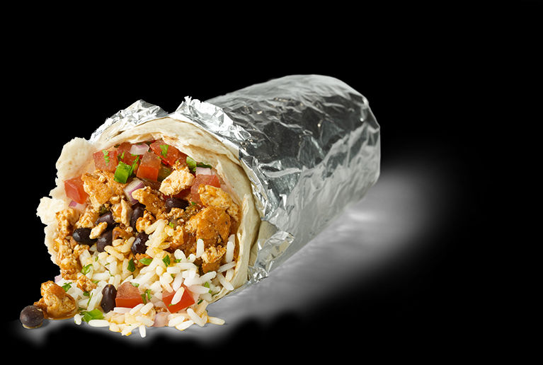Chippotle Chicken Burrito - Chipotle Vegan Burrito (767x516), Png Download