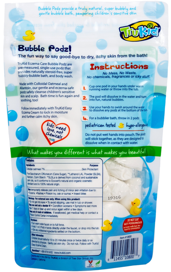 Trukid Eczema Bubble Podz, Natural Bubble Bath (650x1024), Png Download