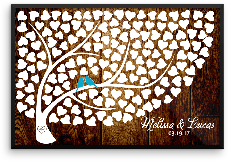 Wedding Tree Guest Book Alternative Poster, Print, - Wedding Tree Guest Book Heart (1000x1000), Png Download