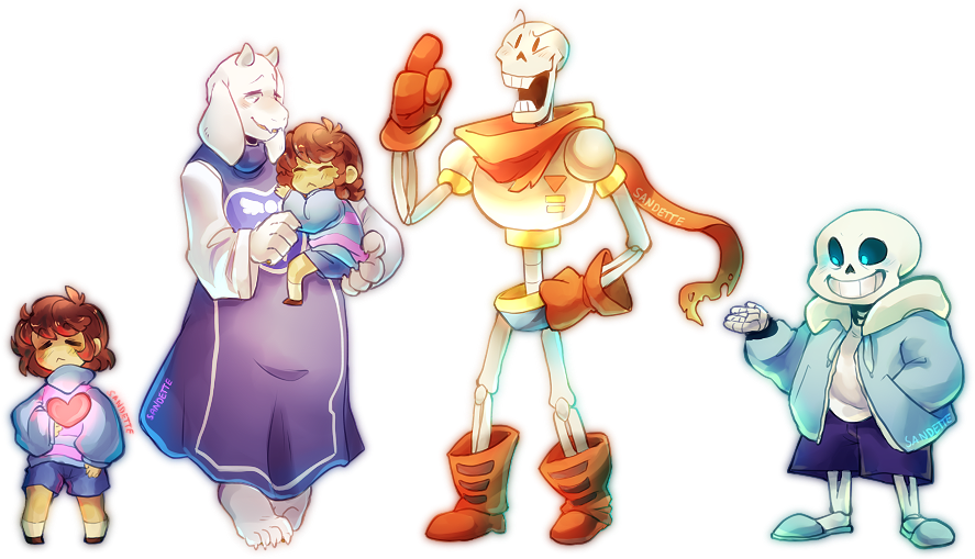 Ex, - Undertale Character Lineup (928x531), Png Download