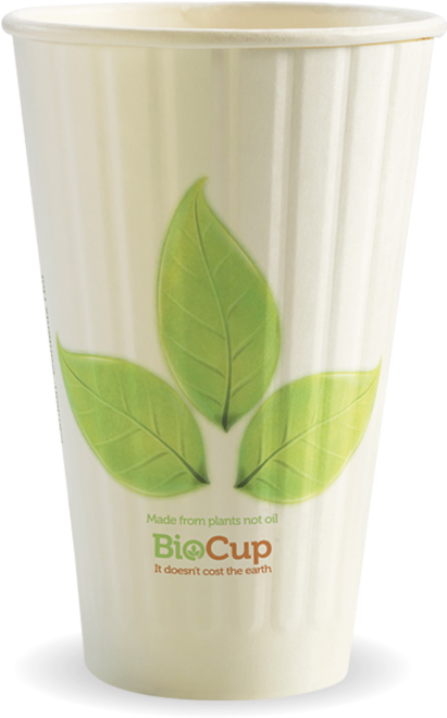 16oz Coffee Cup Double Wall Bio Leaf - Leaf (800x800), Png Download