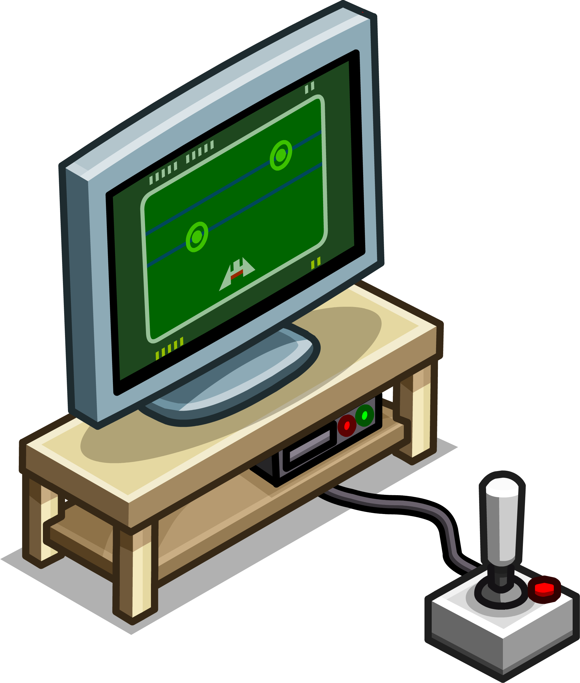Gray Tv Stand Sprite 050 - Tv On Stand Clipart (1971x2320), Png Download