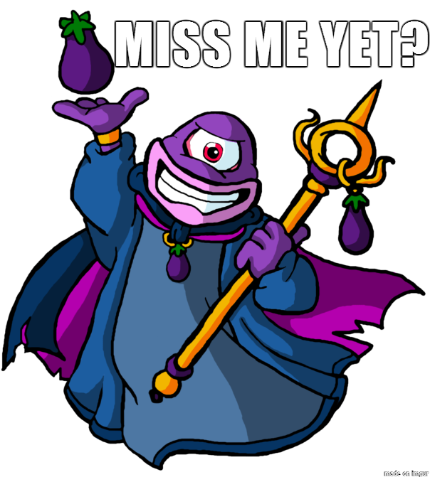 Eggplant Wizard (610x698), Png Download