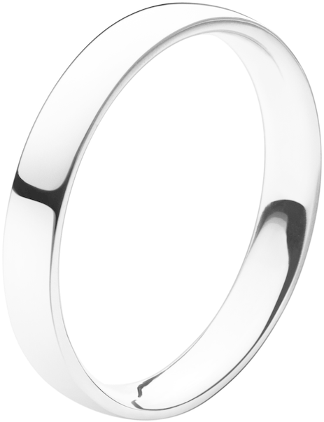 Georg Jensen Platinum Medium Width Wedding Band - Magic Ring - 18 Kt. White Gold 60 - (610x610), Png Download