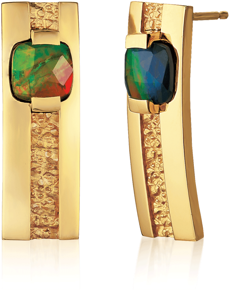 Lines Of Symmetry 14k Yellow Gold - Earrings (1280x1280), Png Download