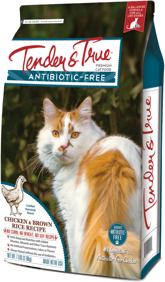 Tender & True Antibiotic-free Chicken And Brown Rice - Tender And True Cat Food (666x1000), Png Download