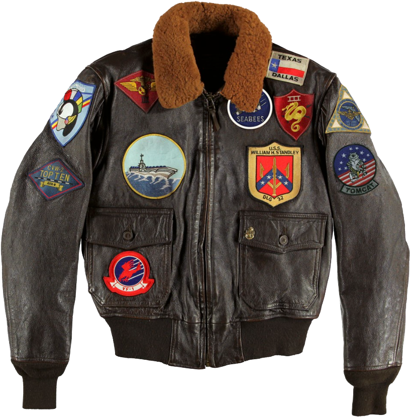 Original Top Gun Navy G-1 Goatskin Jacket, Bunker (875x867), Png Download