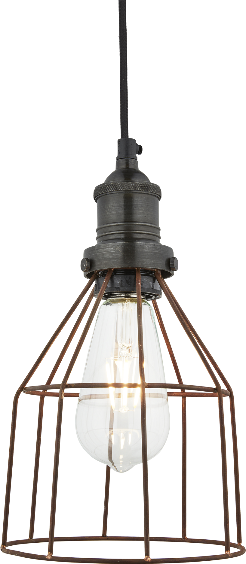 Brooklyn Rusty Cage Pendant - Industville Simple Vintage Rusty Cage Wire Pendant (2048x2048), Png Download
