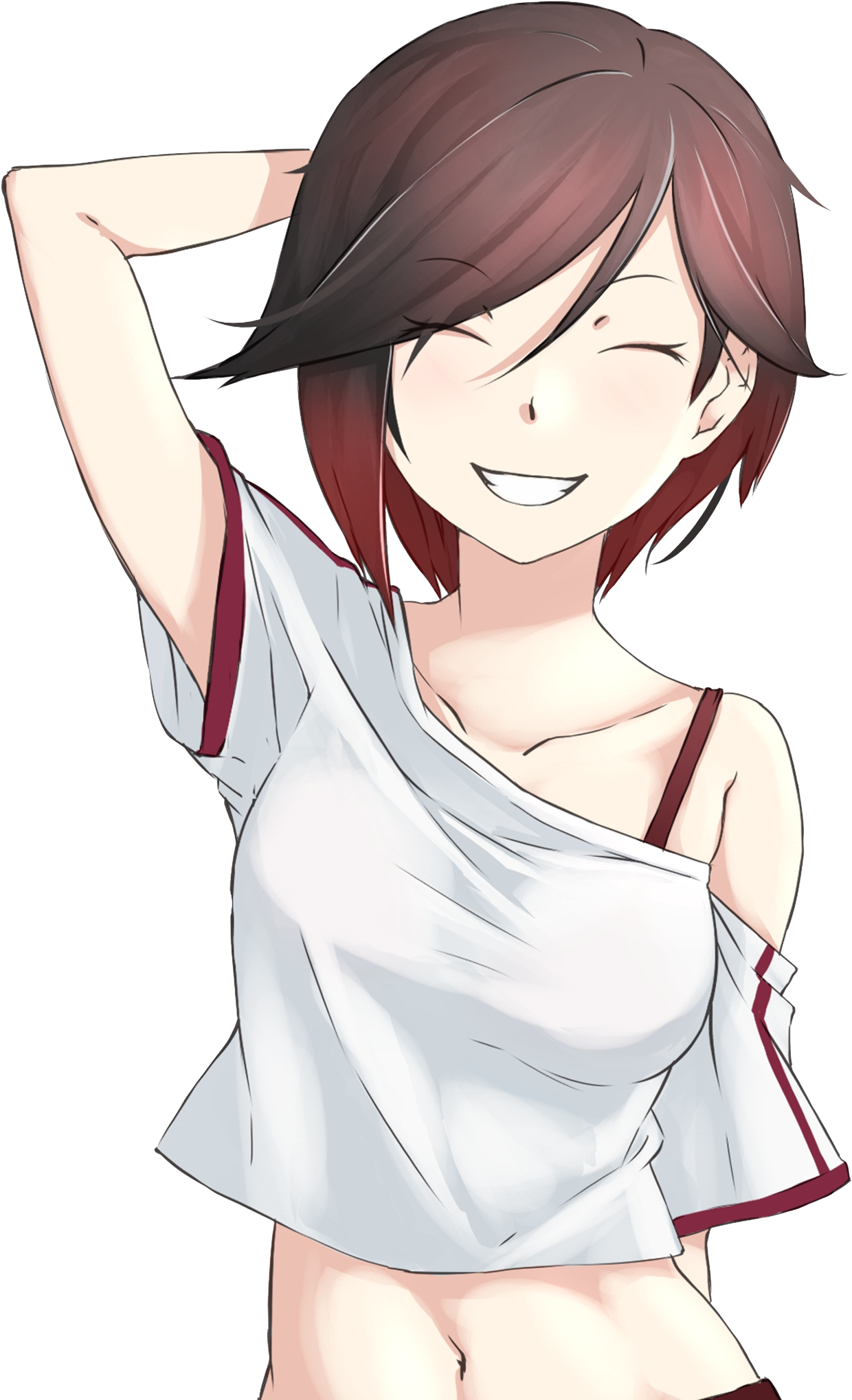 Ruby De Rwby, Este Pin Ya Estaba Pero Se La Ha Retirado - Anime Girl With Pixie Cut (1500x2122), Png Download