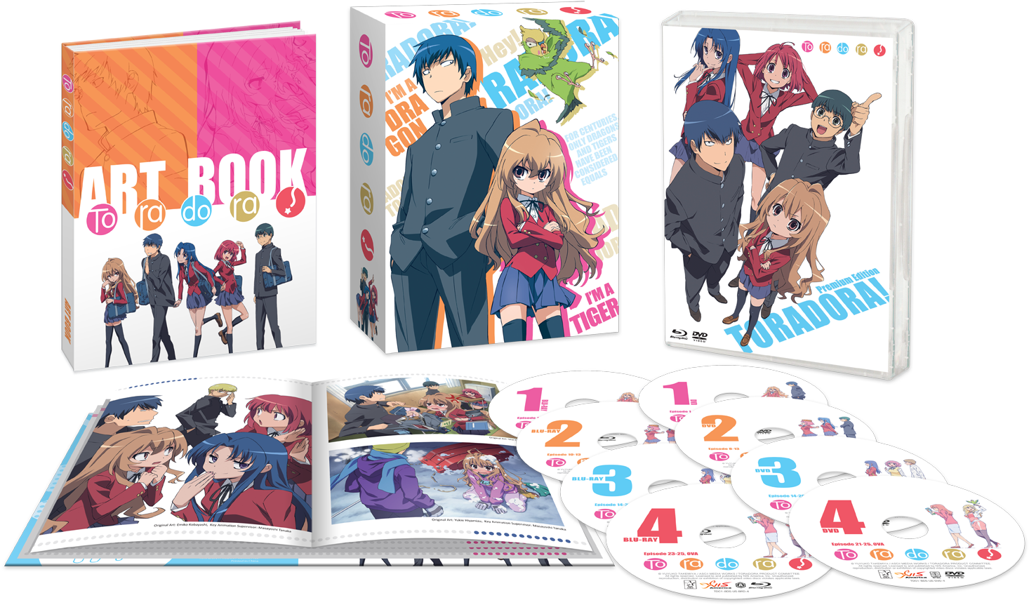 32 Pages) With Episode Guide, Character And Relationship - Toradora! Dvd/blu-ray Set 1 (1584x992), Png Download